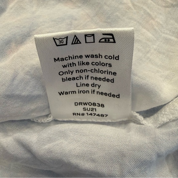 Draper James Floral Ruffle Hem Dress Blue Pink Print Cotton Lined Women’s Large - Picture 13 of 13